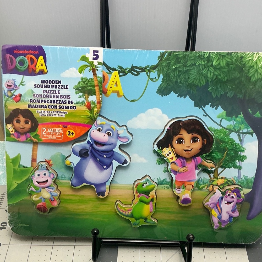Nickelodeon Dora the Explorer Wooden Sound Puzzle 5 Piece Toddler Toy 6073216